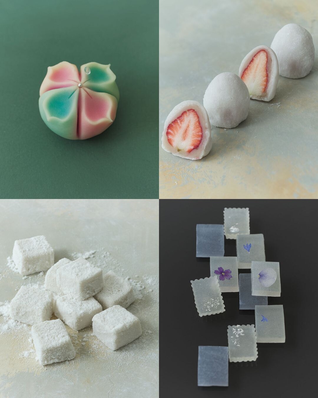和と洋の素材と感性が融合した革新的な味や、研ぎ澄まされたアートのような美しきビジュアル。アップデートした“ネオ和菓子”の世界へ。