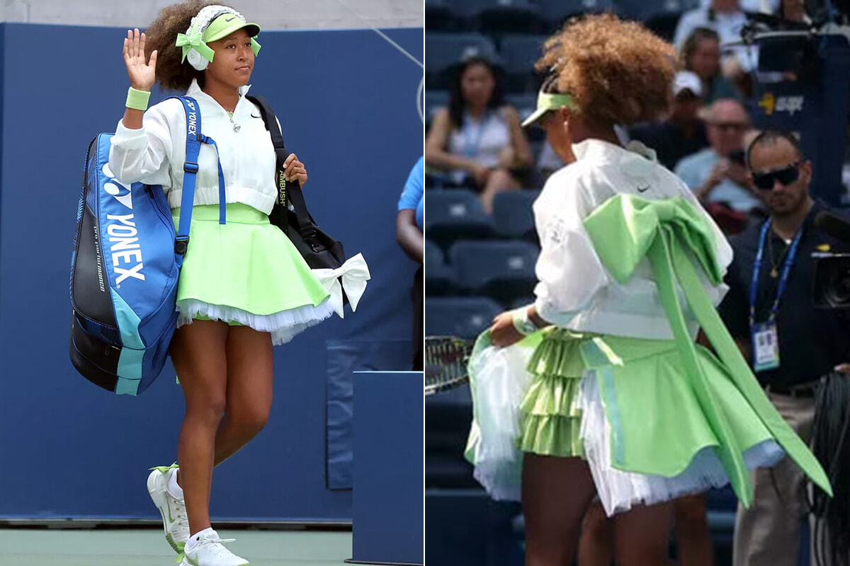 大阪なおみコスチューム 巨大リボンを背負って！ 全米オープンで初戦勝利を収めた、大坂なおみのウエアが話題。｜Fashion｜madameFIGARO.jp（フィガロジャポン）