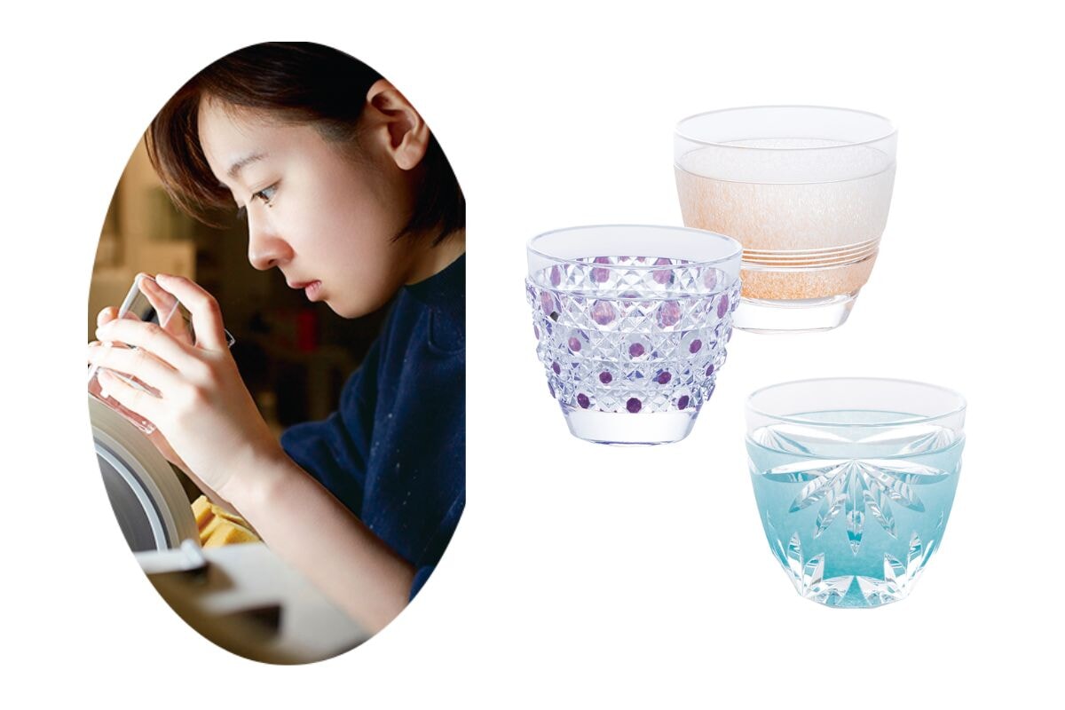 未使用美品☆三澤世奈 SENA MISAWA 猪口（切子、江戸切子、薩摩切子） 復元薩摩切子 猪口A／1103 八角籠目 銅赤 | ブランド洋食器専門店ル