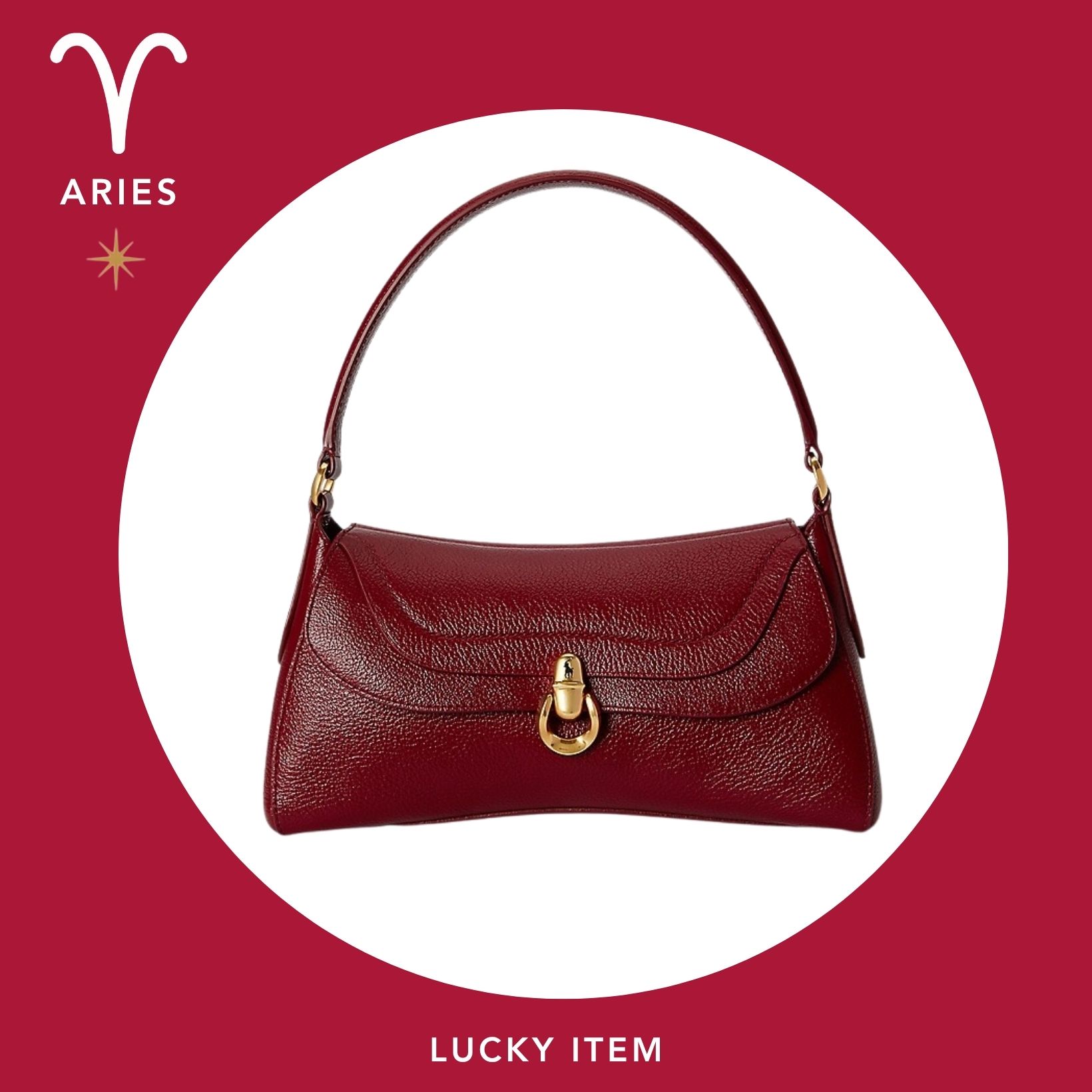 おひつじ座は、赤×ポロ ラルフ ローレンのバッグを携えて凛とした自信を纏って。
