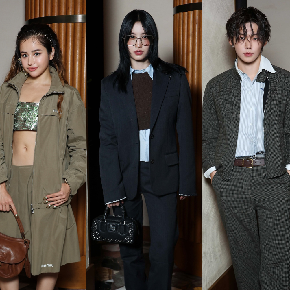 MOMO、HARVEY、ヨンジュンらが集った、ミュウミュウ2027年春夏のフロントロウ。