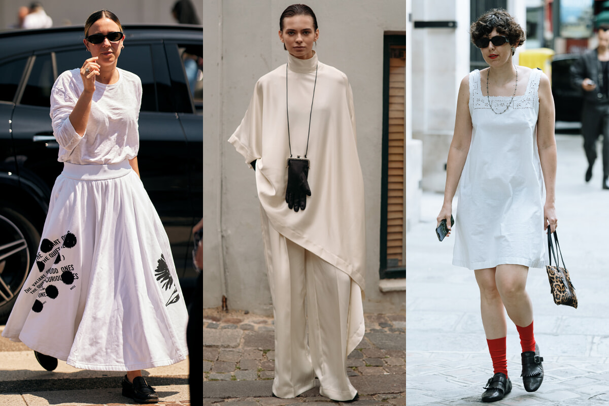 海外ストリートから。大人の女の強い味方「白」スタイルを考える。