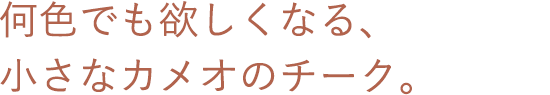 何色でも欲しくなる、小さなカメオのチーク。