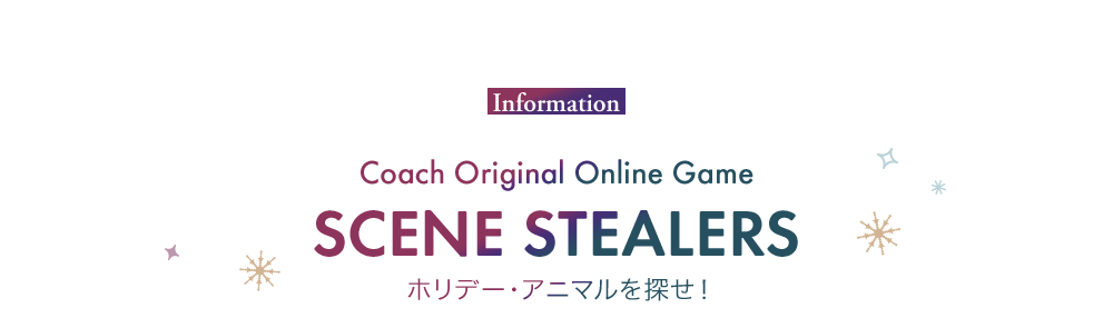 Information Coach Original Online Game SCENE STEALERS ホリデー・アニマルを探せ！