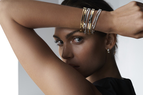 ジョージジェンセン フュージョン 3連 WG&D(8石) #55 新品磨き済み