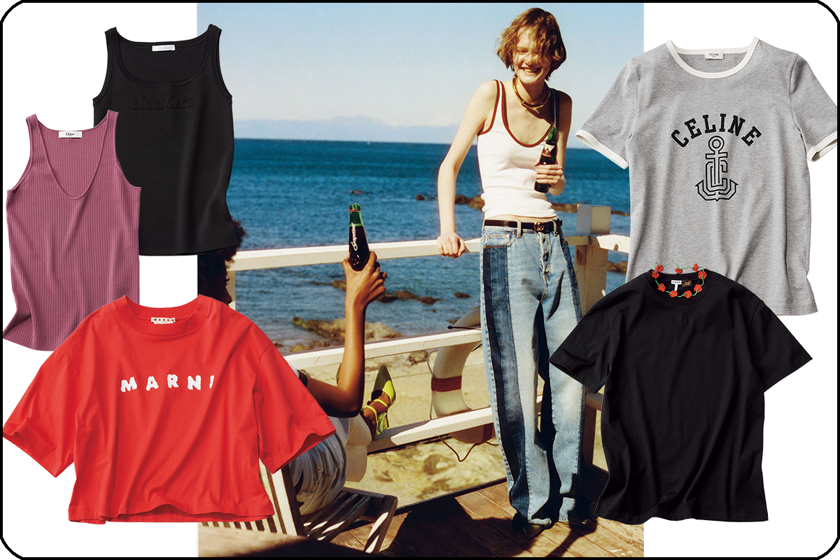 夏はシンプル＆ベーシックなTシャツ、タンクトップが大人のユニフォーム。
