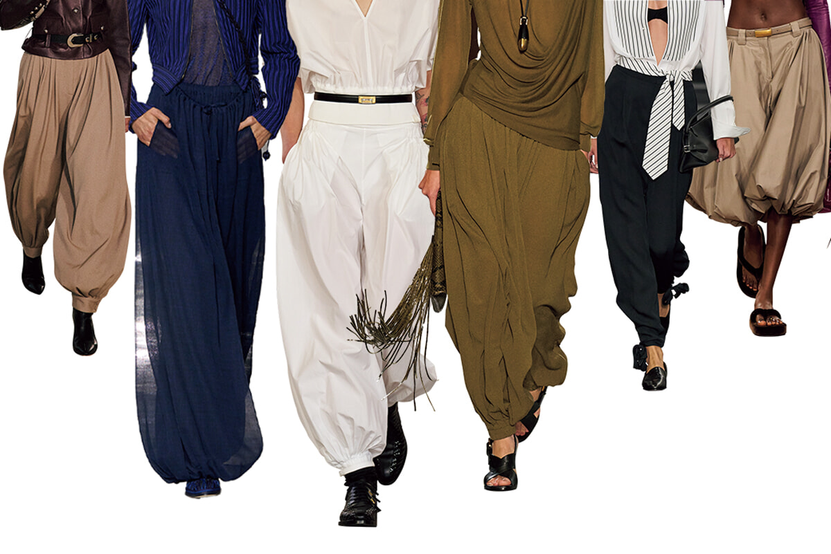 モダンに進化したバルーンパンツで、夏の猛暑に備えよう。