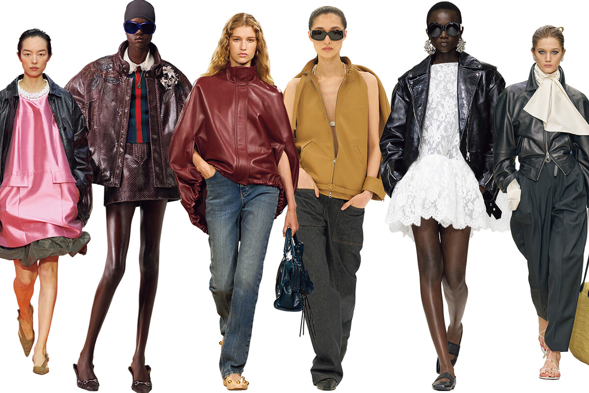 バリエーション豊富なレザージャケットは、シーズンレスに楽しむ。