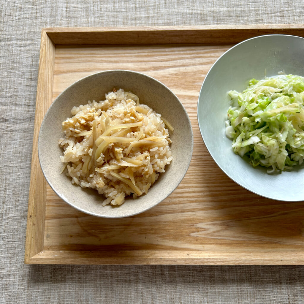 新生姜でさっぱり料理。ロワール×南仏のアッサンブラージュの白を合わせて。