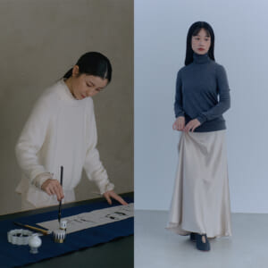 ふたりの伝統芸能家が纏う、ファルコネーリの上質なカシミヤ。
