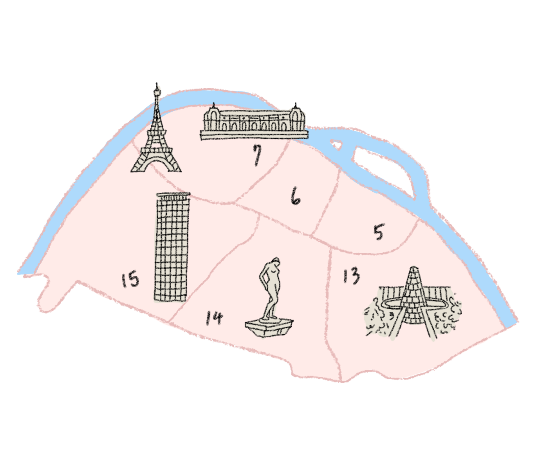 5区, 6区, 7区, 13区, 14区, 15区