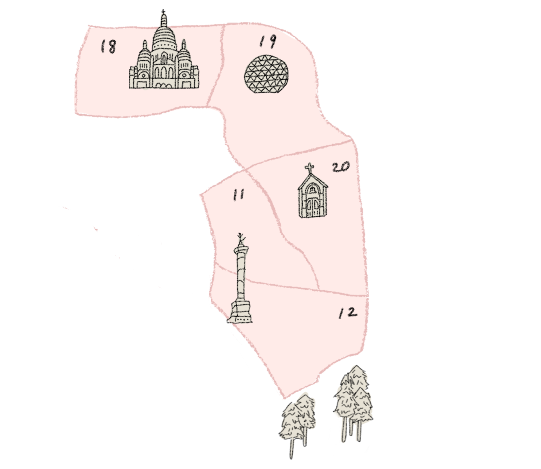 11区, 12区, 18区, 19区, 20区