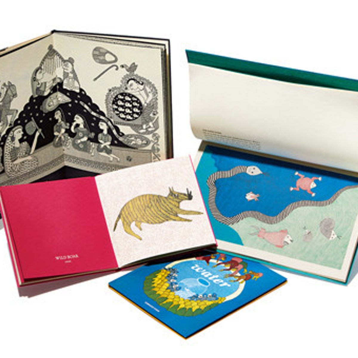 工芸品のように美しい、ハンドメイドの絵本を読む。