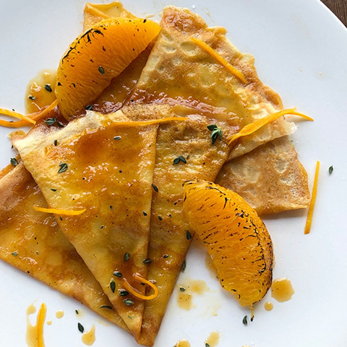 キャラメルオレンジソースの「クレープシュゼット」