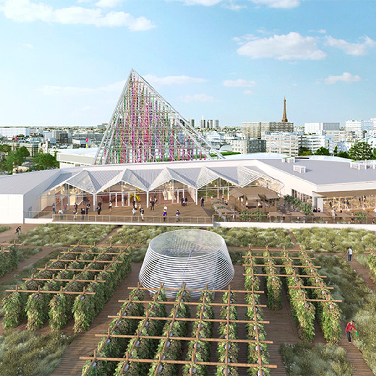 屋根の上、農園とバー・レストランのル・ペルショワール。