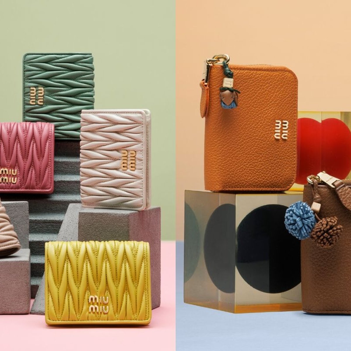 ミュウミュウ、春の鮮やかな新作スモールレザーグッズが登場。【2025年開運財布】