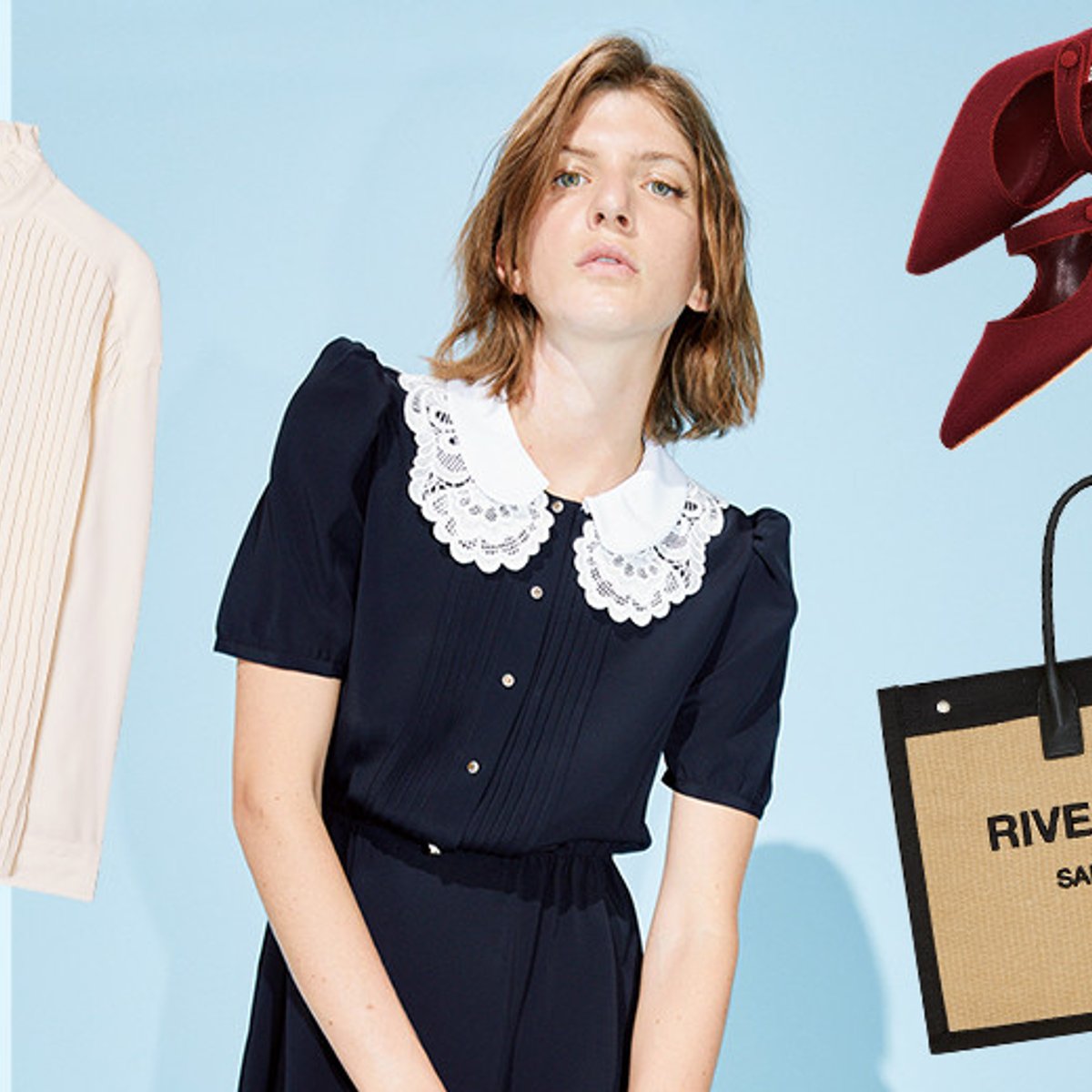 パリジェンヌ風の靴や帽子で、話題のBCBGスタイルにトライ。