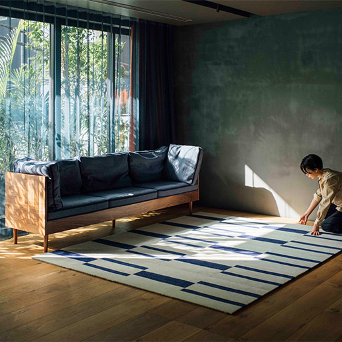 タイルみたい？な、北欧デザインのカーペット。
