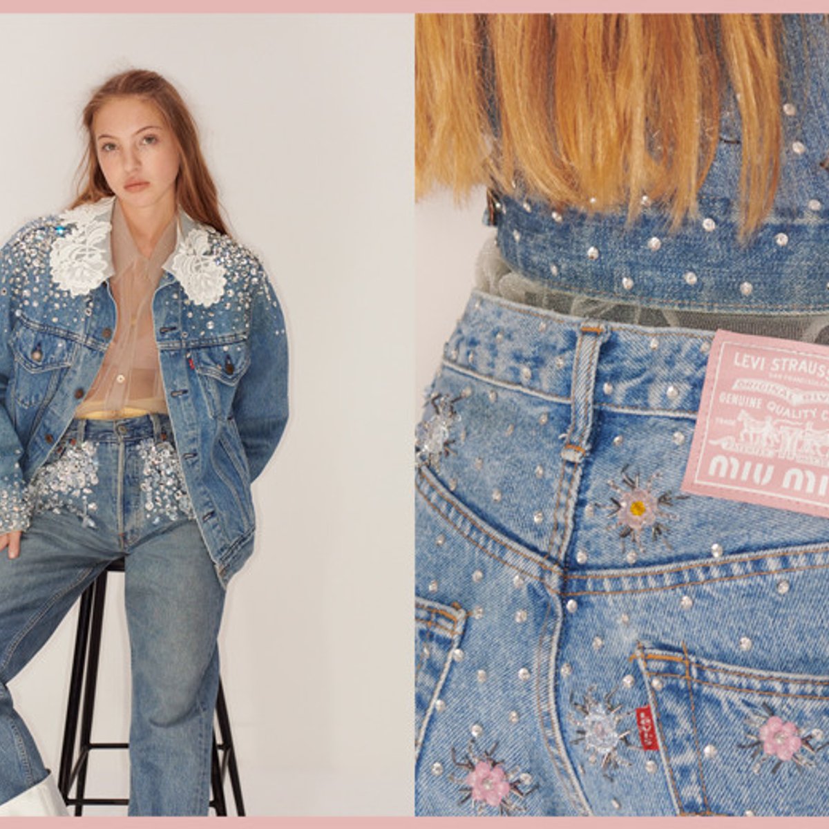 リーバイスのユーズドデニムを、ミュウミュウがリメイク！