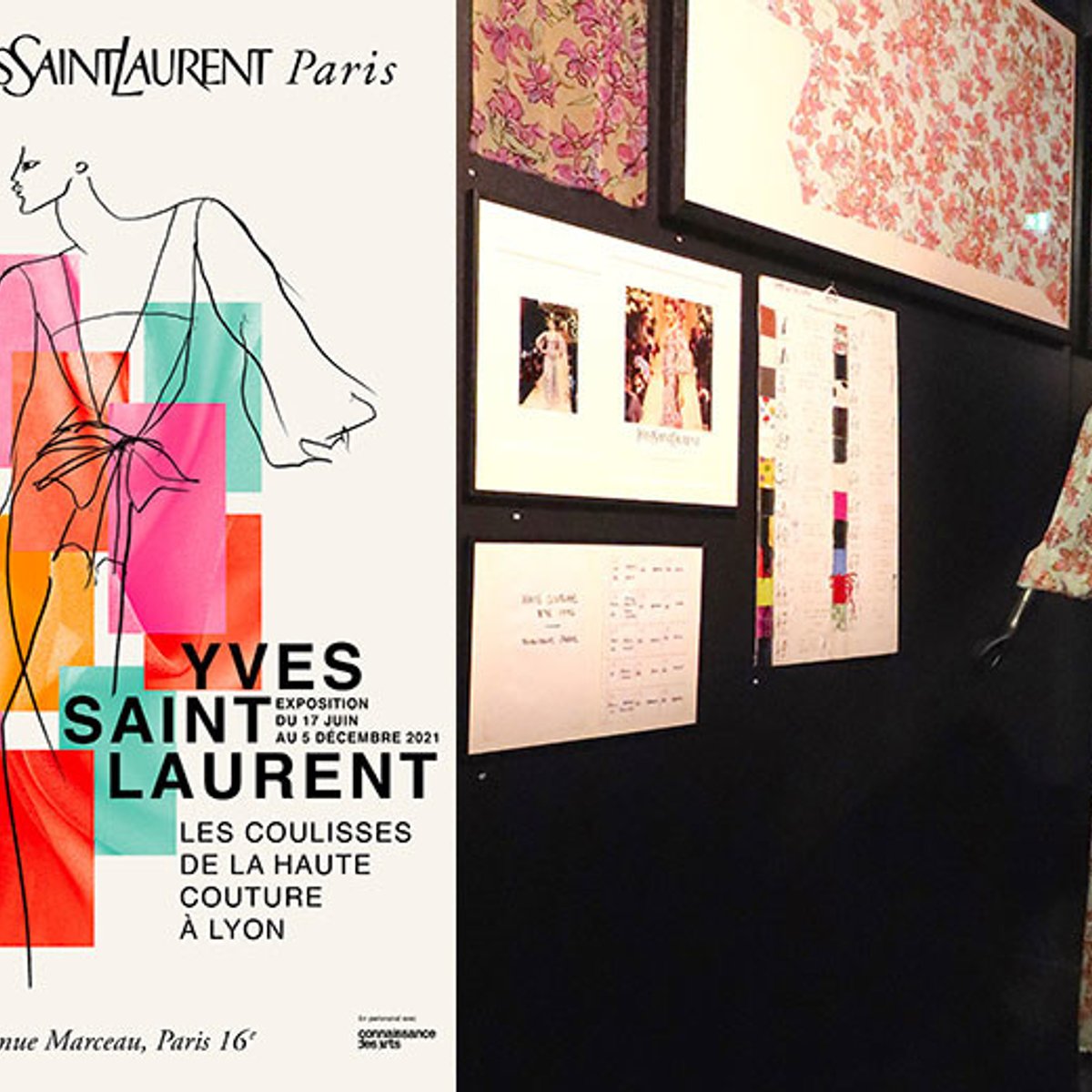 リヨンの織物とイヴ・サンローランのオートクチュール。