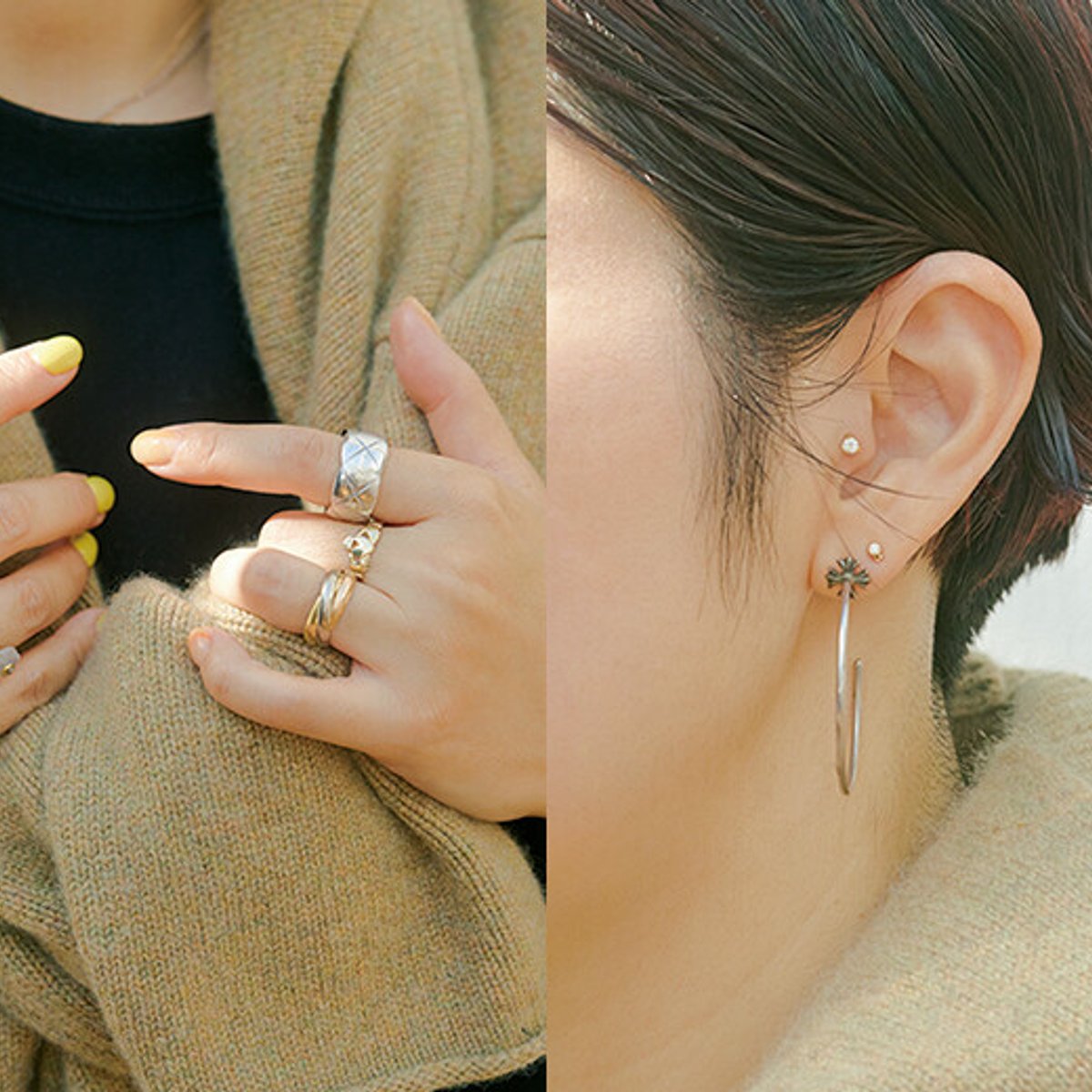 スタイリスト丸山佑香、ジュエリーの身に着け方。