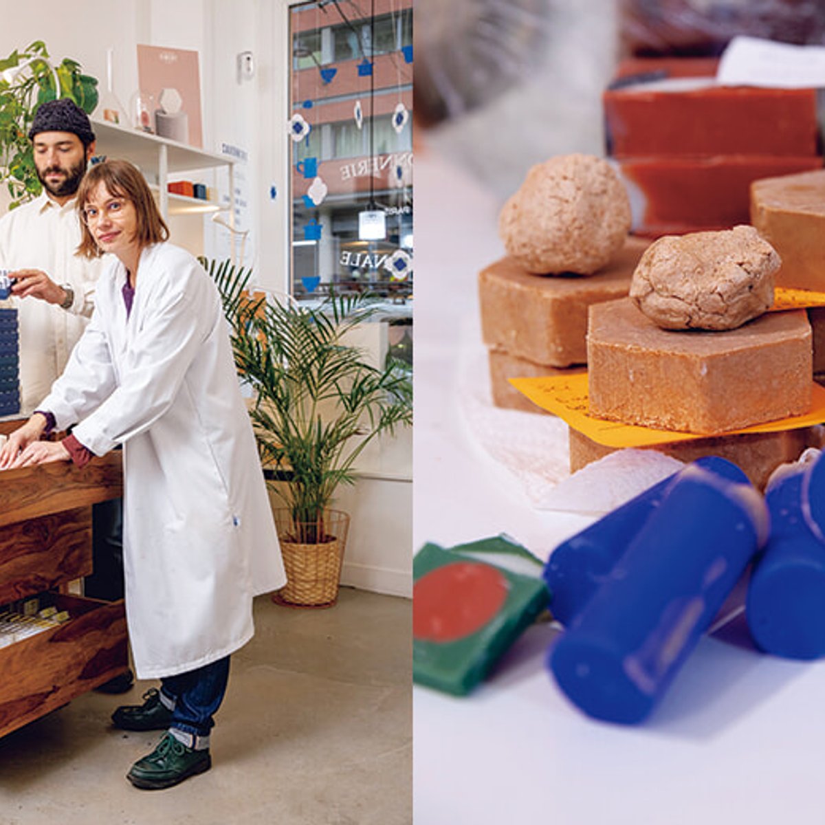 プラスチック容器不要で、輸送のエネルギー消費も少ない固形コスメがパリで人気。