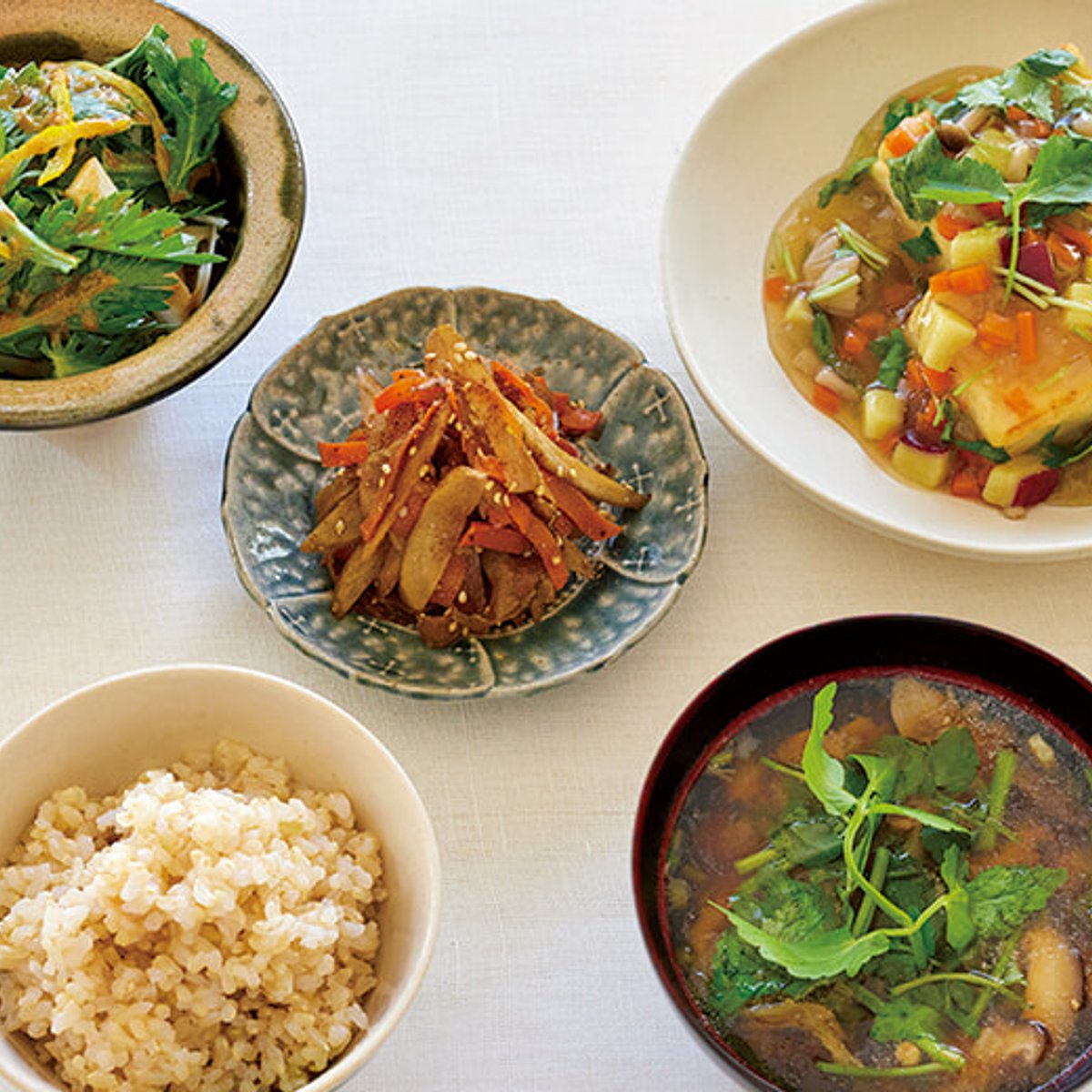 玄米と合わせたい、豆腐ステーキのあんかけ定食レシピ。