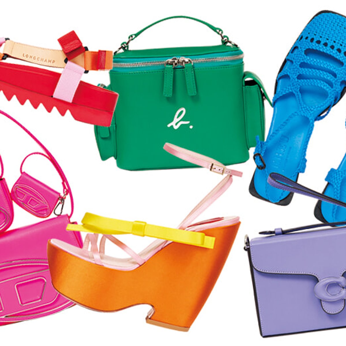 この春、鮮やかな色の靴とバッグに注目です！