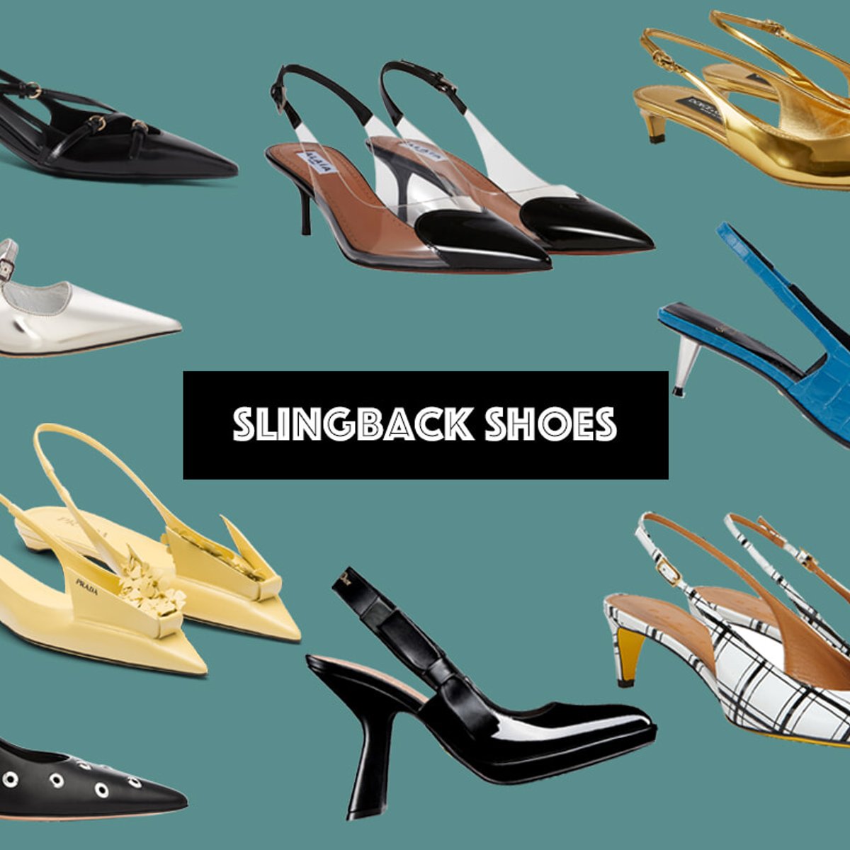 今季注目のスリングバックシューズで、センシュアルな足元を演出。