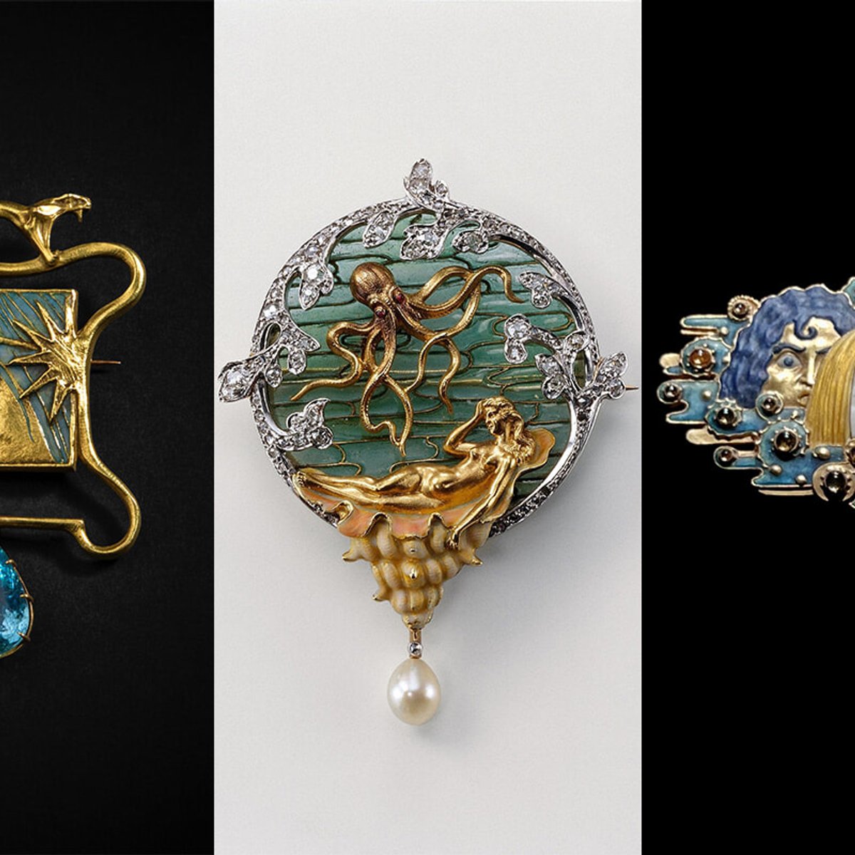 レコールで開催中のアールヌーヴォー・ジュエリー展。