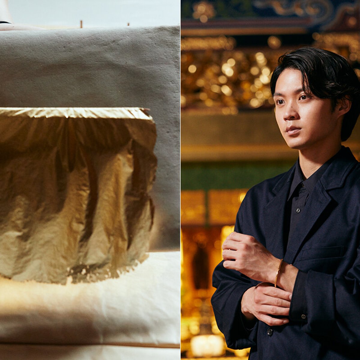 磯村勇斗が触れた、 ティファニーが未来へ繋ぐ金沢縁付金箔の伝統。