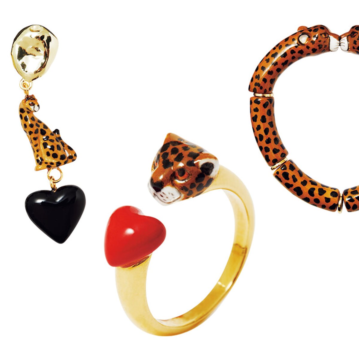 大人可愛い、アニマル×ハートの陶器ジュエリー。