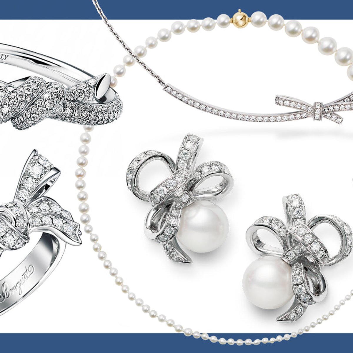 リボンモチーフの、ロマンティックかつ知的なジュエリー。