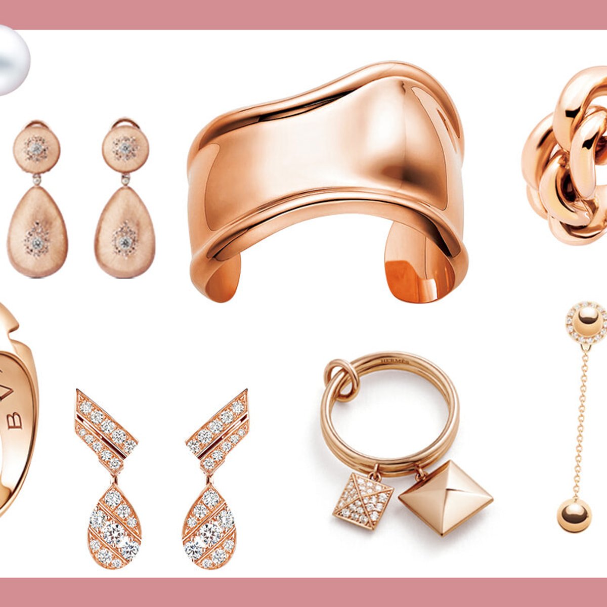 素肌を輝かせる、ピンクゴールドのジュエリー8選！