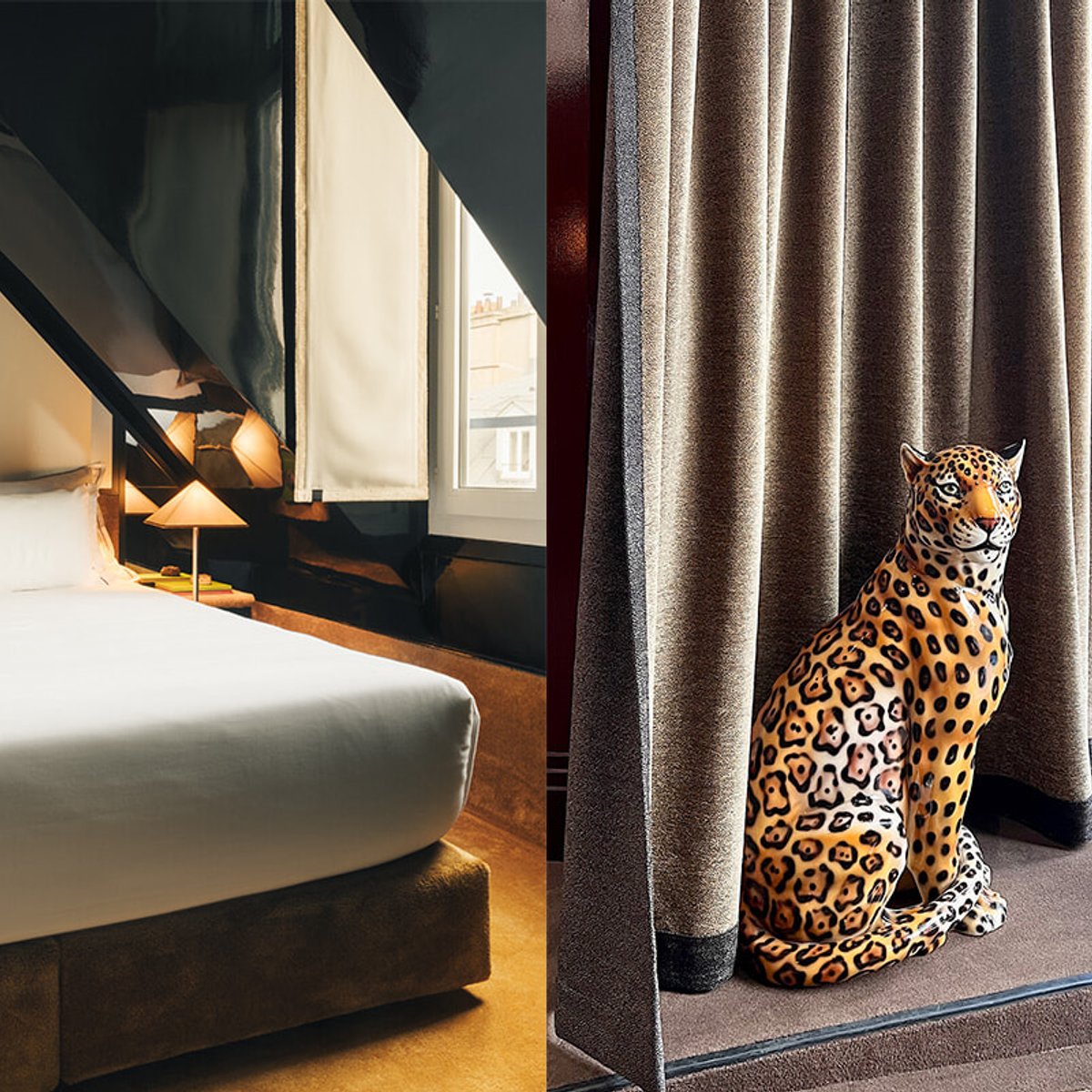 10区のオテル・シャトー・ドー、2匹のパンサーがお出迎え。