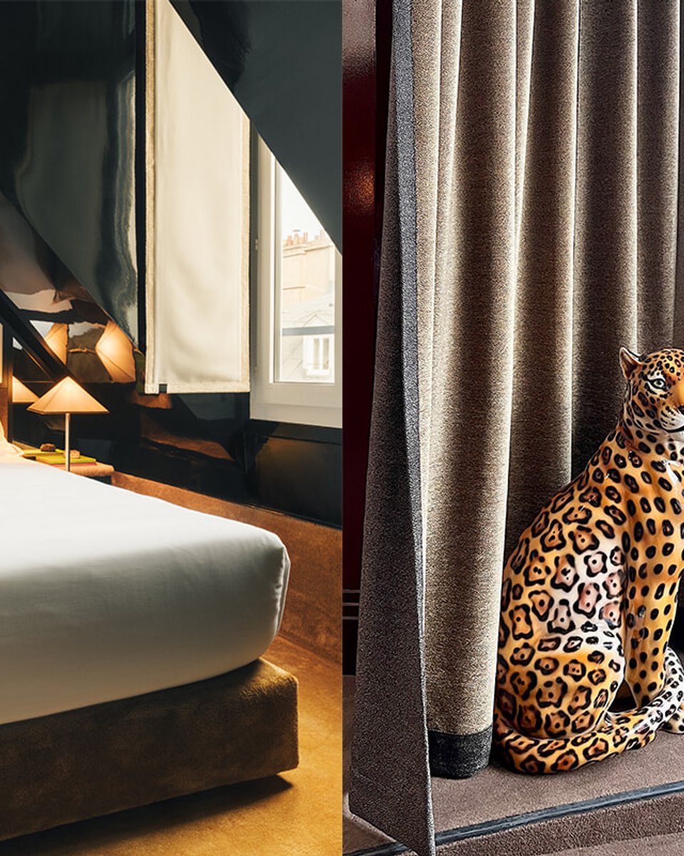 10区のオテル・シャトー・ドー、2匹のパンサーがお出迎え。