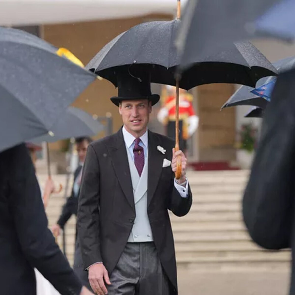 キャサリン皇太子妃は不在……雨の中、ウィリアム皇太子のガーデンパーティが開催