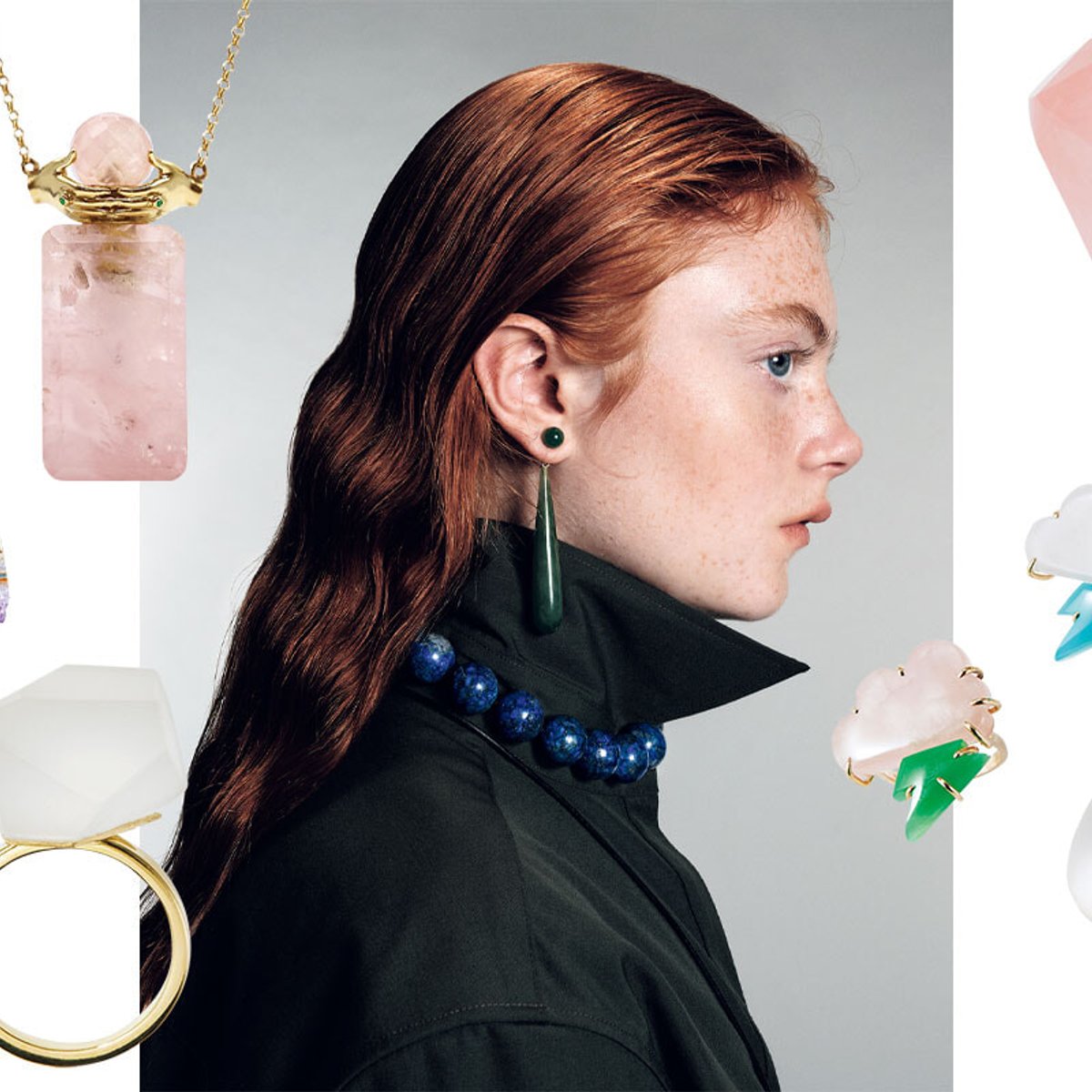 インパクトのある天然石ジュエリーをお守り代わりにゲットして。