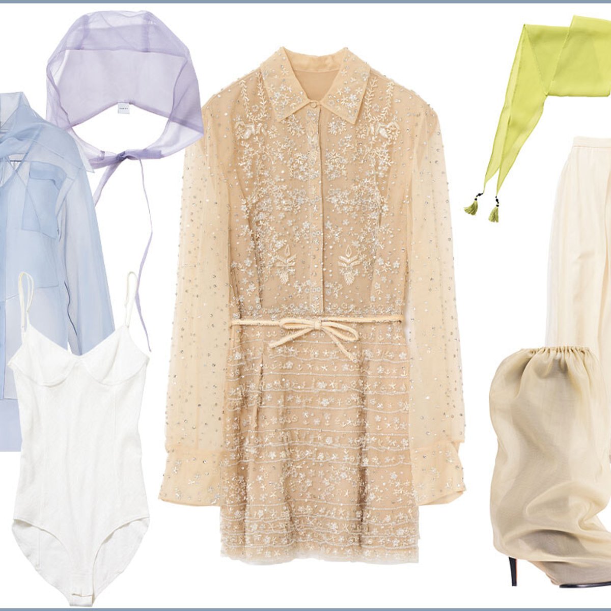 シアーなアイテムが大人のおしゃれ度をアップする。