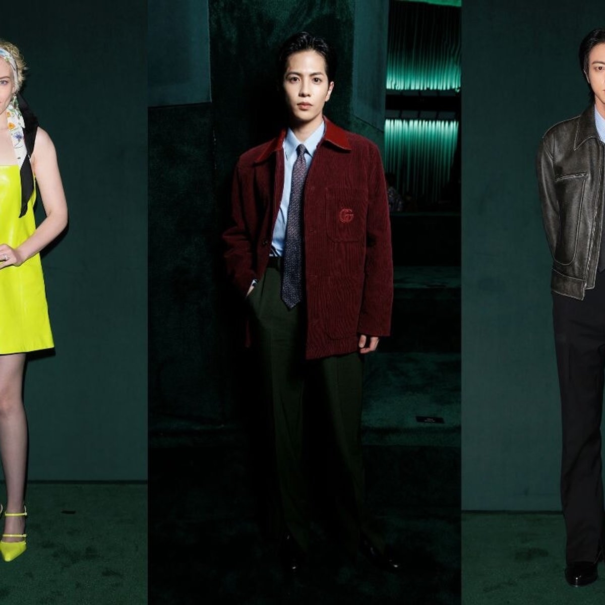 BTS ジン、志尊淳ら、豪華セレブが集結！グッチ 2025年秋冬コレクションの華やかなセレブスナップ。