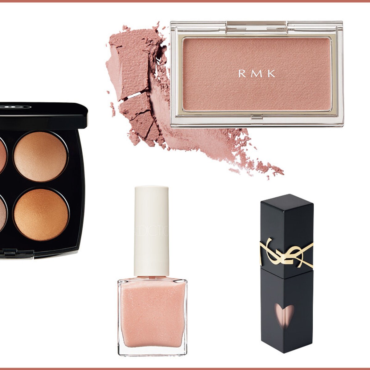 フレッシュなピーチカラーのメイクで、春を纏う。