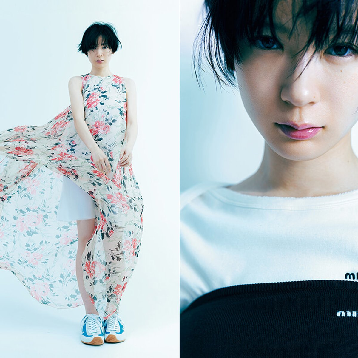 「人格さえ変わる、それほど”装う”ことは重要」。穂志もえかが春の”ニューロマンティック”をピュアに着こなす。