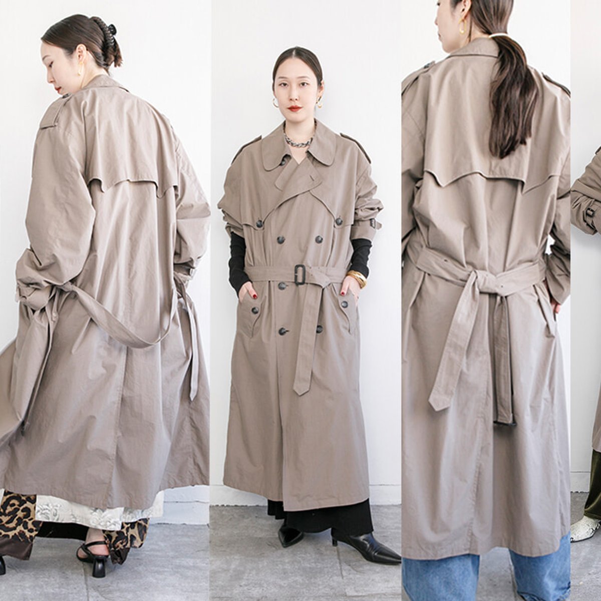 お洒落が加速するトレンチコートのベルト5つの結び方【スタイリスト山﨑静香が指南】。