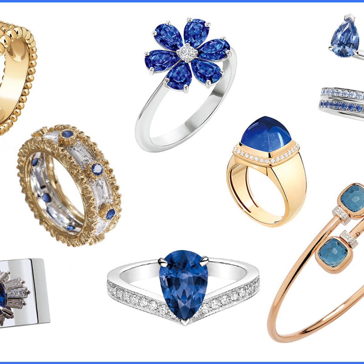 落ち着きを与えてくれる、青い石のジュエリーをお守りに。