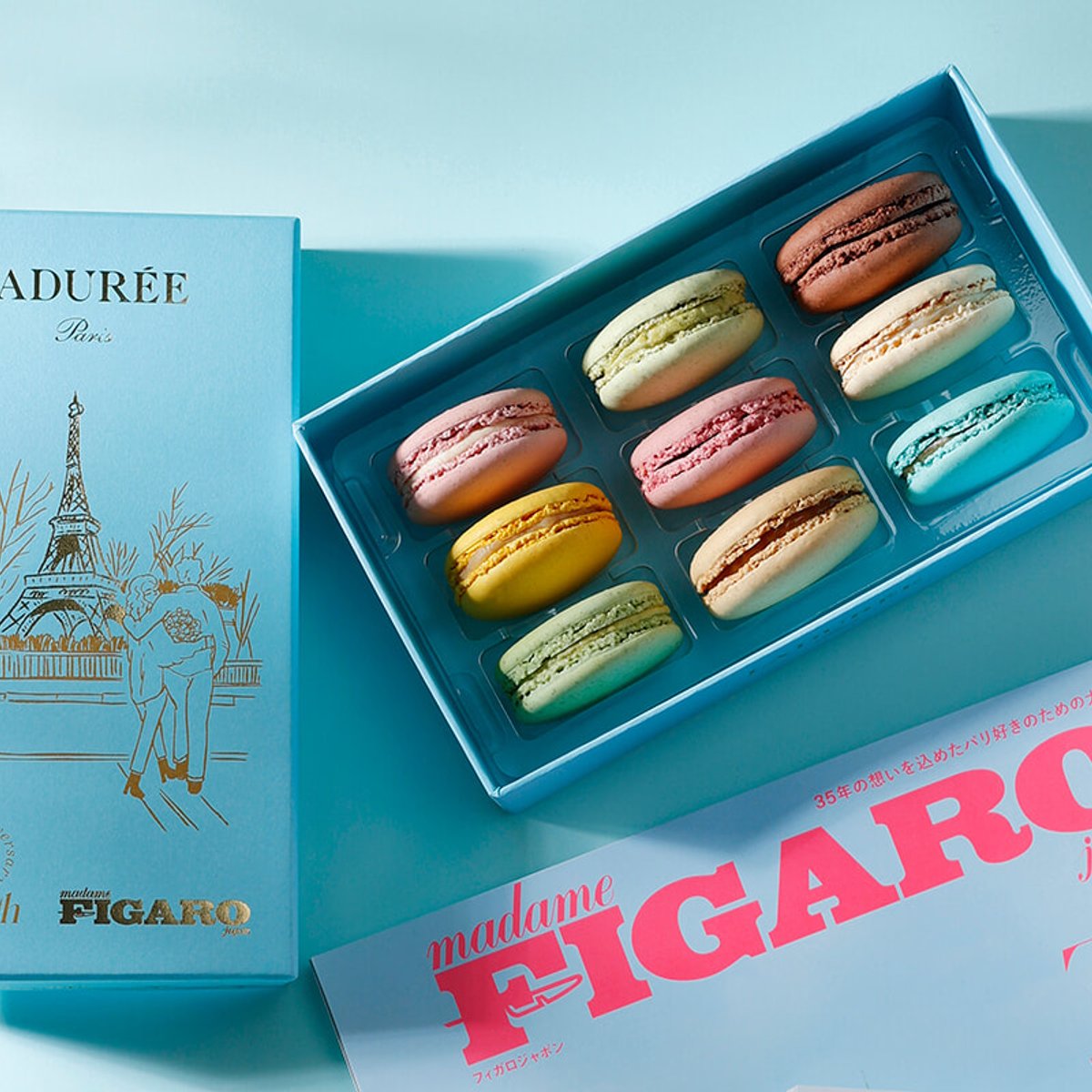アフタヌーンティー、マカロンボックス、トートバッグが限定登場！ ラデュレとフィガロのコラボレーション。