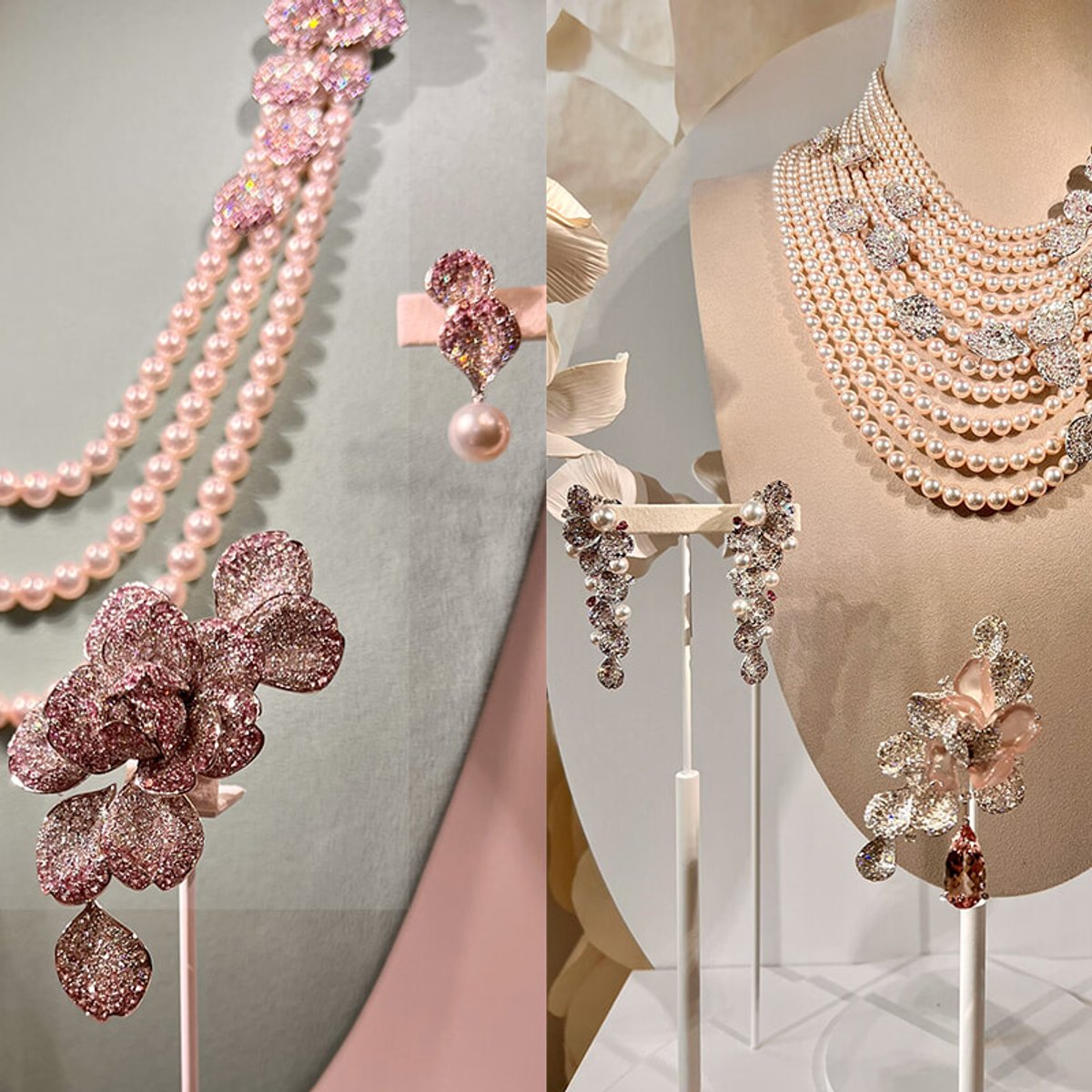 ミキモトのハイジュエリー、バラの花弁が甘やかに風に揺れて。