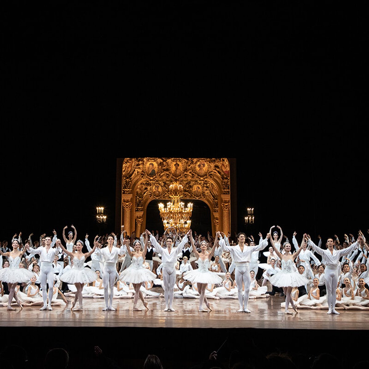 ガルニエ宮で、ダンスのシーズン開幕ガラ。ジュニア・バレエのデフィレのチュチュにはルマリエの羽根刺繍とカメリアが。