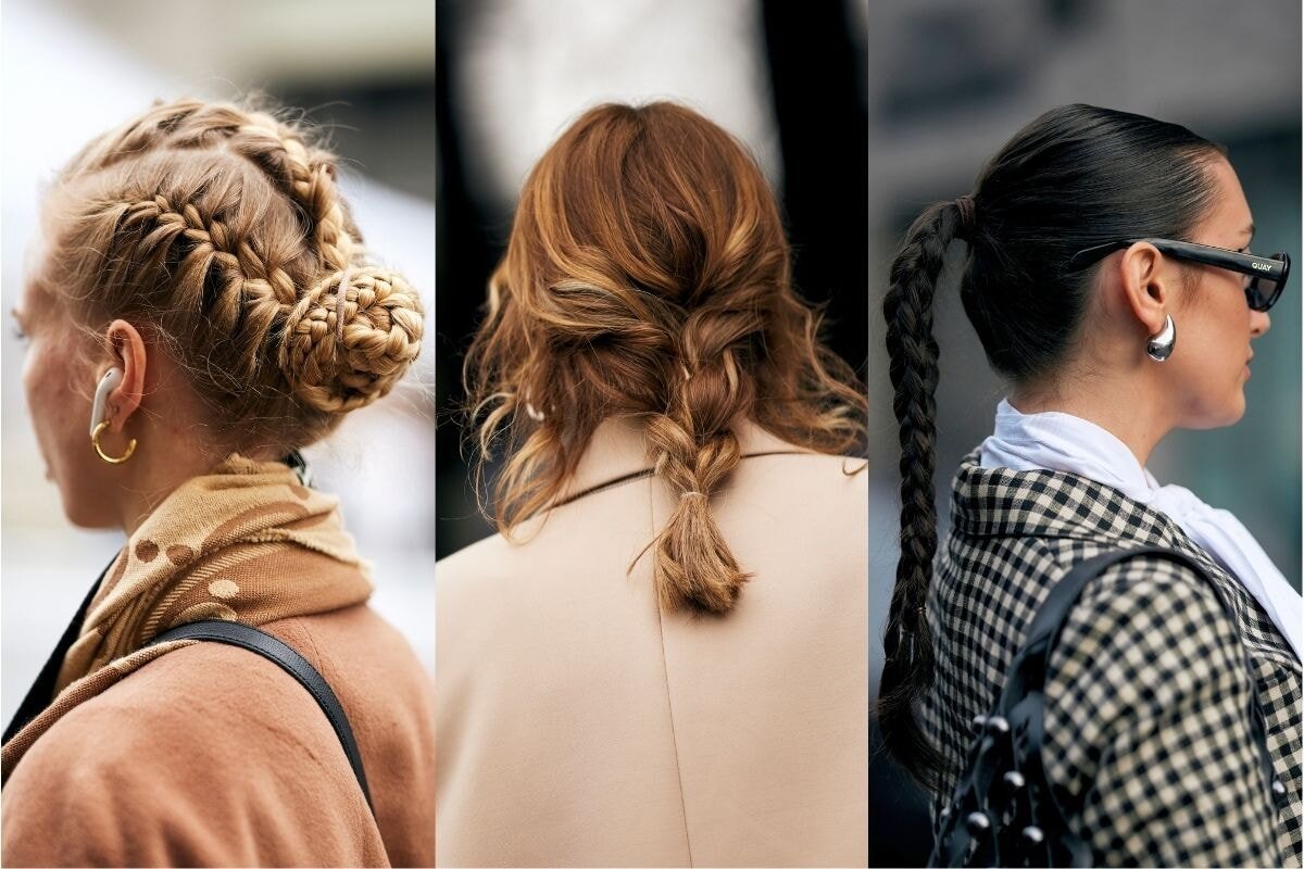 三つ編み」が大人のまとめ髪に進化中。｜海外ヘアスタイル集