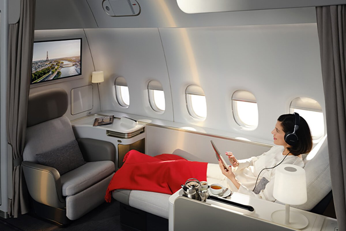 エールフランス航空のポップアップイベントで、憧れのファーストクラス