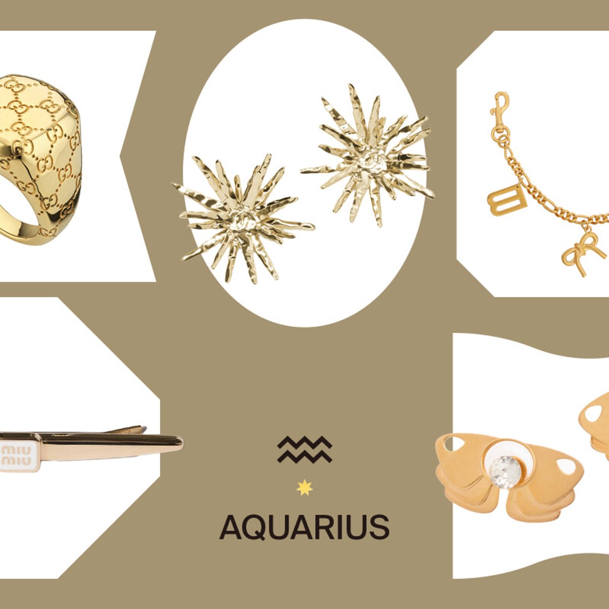 4月のみずがめ座はゴールドを選ぶが吉。人気メゾンのアクセサリーで運気を引き寄せて。【12星座別ラッキーアイテム占い】